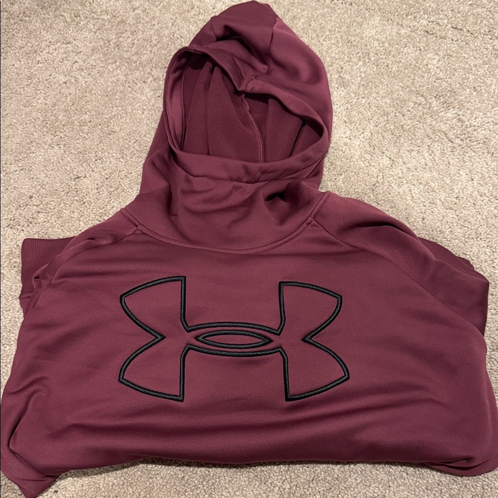Under Armour Burgundy Hoodie with Black Logo